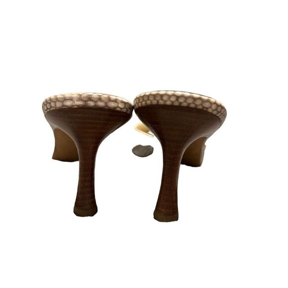 BALLIN Snakeskin Embossed Leather Slide Heels Kitten Heal Size 36 Made in Italy - Picture 5 of 12